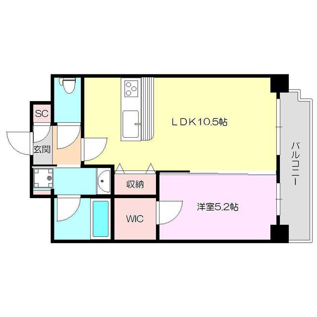 スプランディッド新大阪8(1LDK/3階)の間取り写真