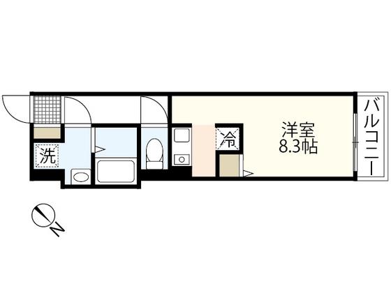 LE DOME地御前(ワンルーム/3階)の間取り写真