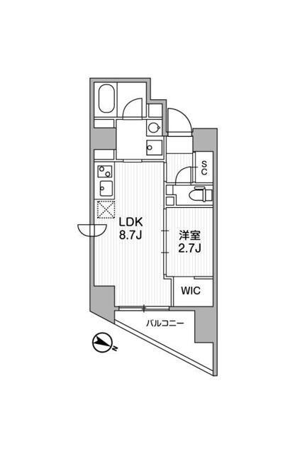 GRANDUO下北沢12(1LDK/1階)の間取り写真