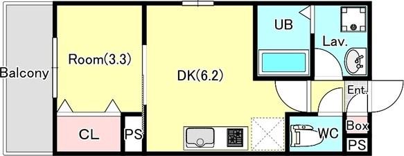 ジーメゾン東成瀬ウエスト(1DK/1階)の間取り写真