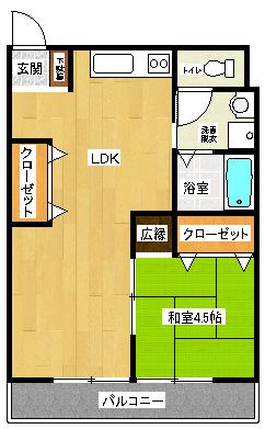 ヴィクトリーヒルズ(1LDK/4階)の間取り写真