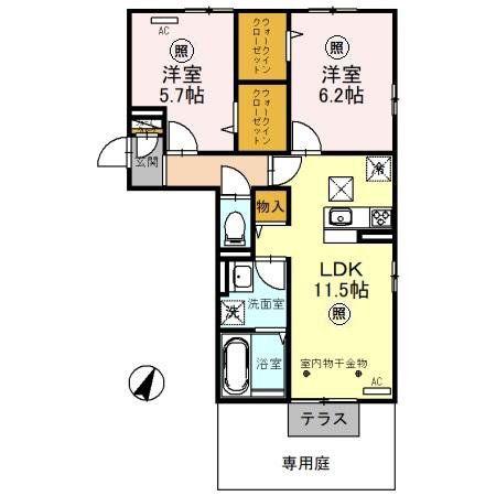 ファミリア.T(2LDK/1階)の間取り写真
