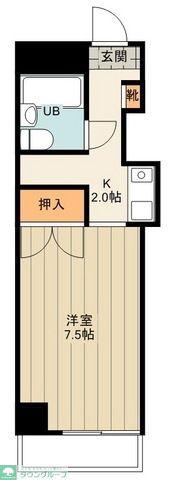 矢嶋ビル(1K/3階)の間取り写真