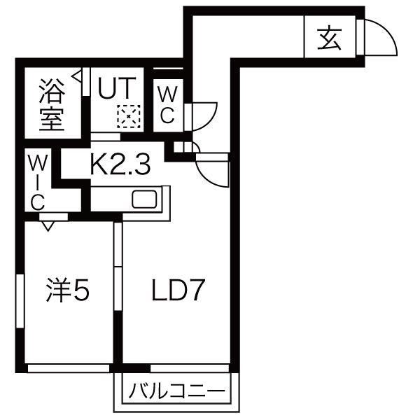 フェスタリア札幌(1LDK/3階)の間取り写真