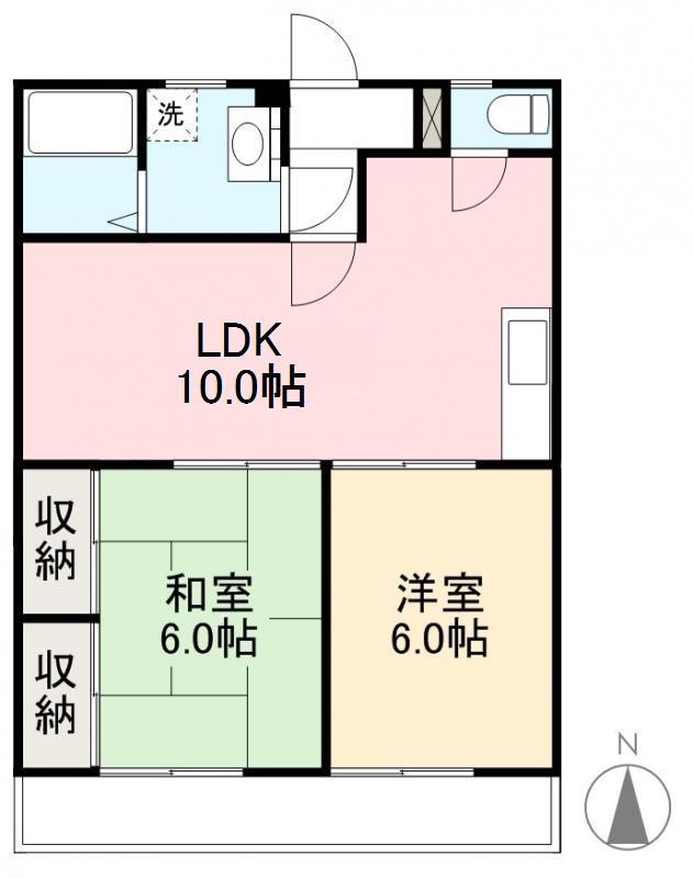 ユーミーマンション郷東(2LDK/1階)の間取り写真