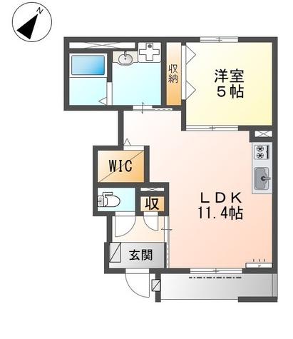 ルナテラス甲子園(1LDK/1階)の間取り写真