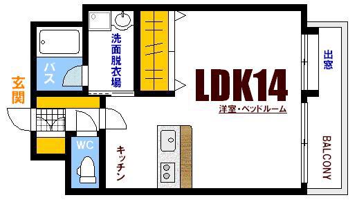 シティハイツ西霞(ワンルーム/3階)の間取り写真