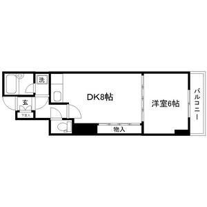 キャピタル 小田原(1DK/9階)の間取り写真