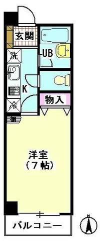 ヴィラ・オーキッド(1K/4階)の間取り写真