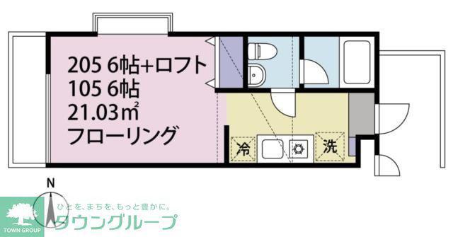 ベルエア井草(1K/1階)の間取り写真