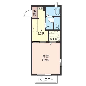 ASTIOUS(1K/2階)の間取り写真