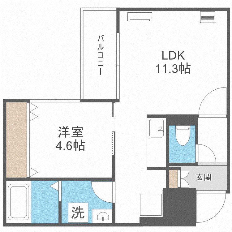 LUFFY(1LDK/3階)の間取り写真