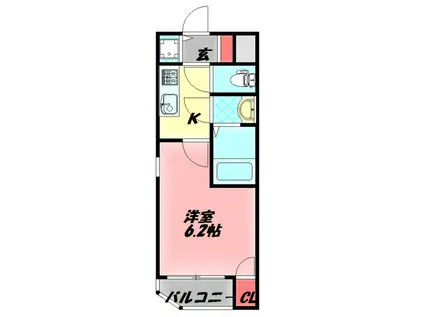 COTTAGEDAINICHI II(1K/1階)の間取り写真