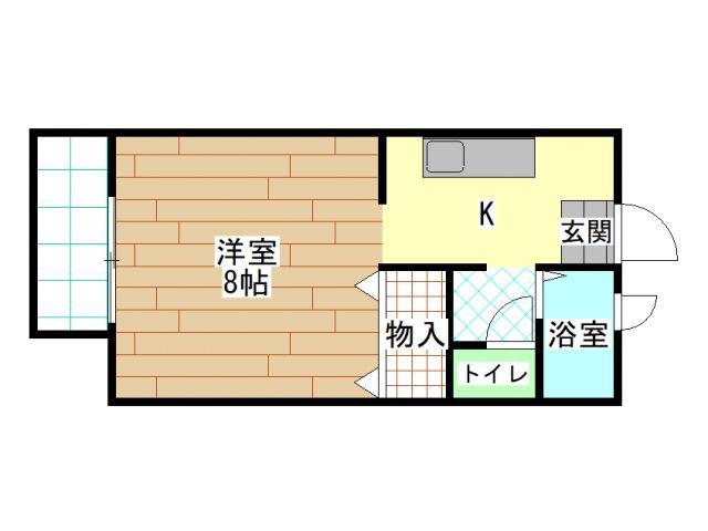 メゾン緑ヶ丘I(1K/2階)の間取り写真