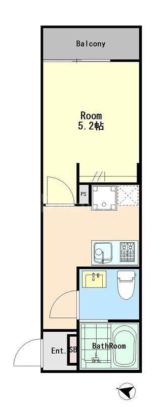 メゾングリーズ五香南(1K/1階)の間取り写真