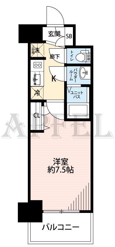 プレサンス堺筋本町センティス(1K/9階)の間取り写真