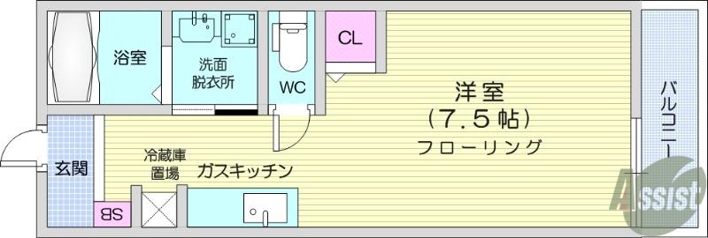 スペチアーレ(1K/3階)の間取り写真