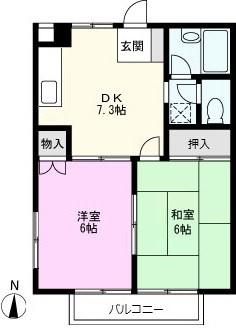 ＪＲ埼京線 北戸田駅 徒歩11分 2階建 築31年(2DK/2階)の間取り写真