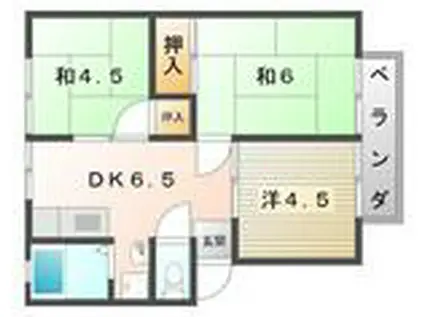 石橋ハイツ(3DK/1階)の間取り写真