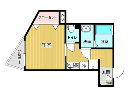 リファレンス博多駅前II(1K/2階)の間取り写真