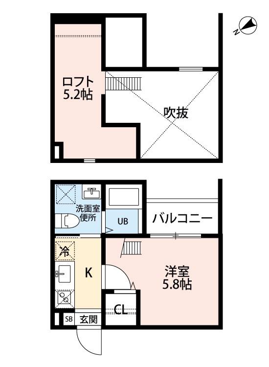 レジアス高畑(1K/1階)の間取り写真