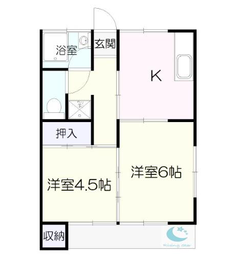 日枝ノ杜荘(2K/1階)の間取り写真