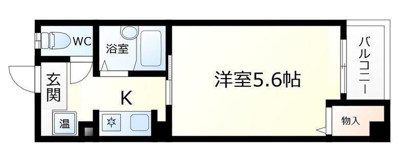 ヴェール天王寺(1K/4階)の間取り写真