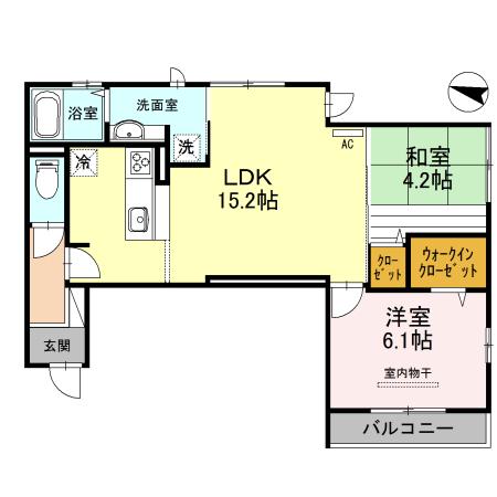 DHOUSEノース(2LDK/3階)の間取り写真