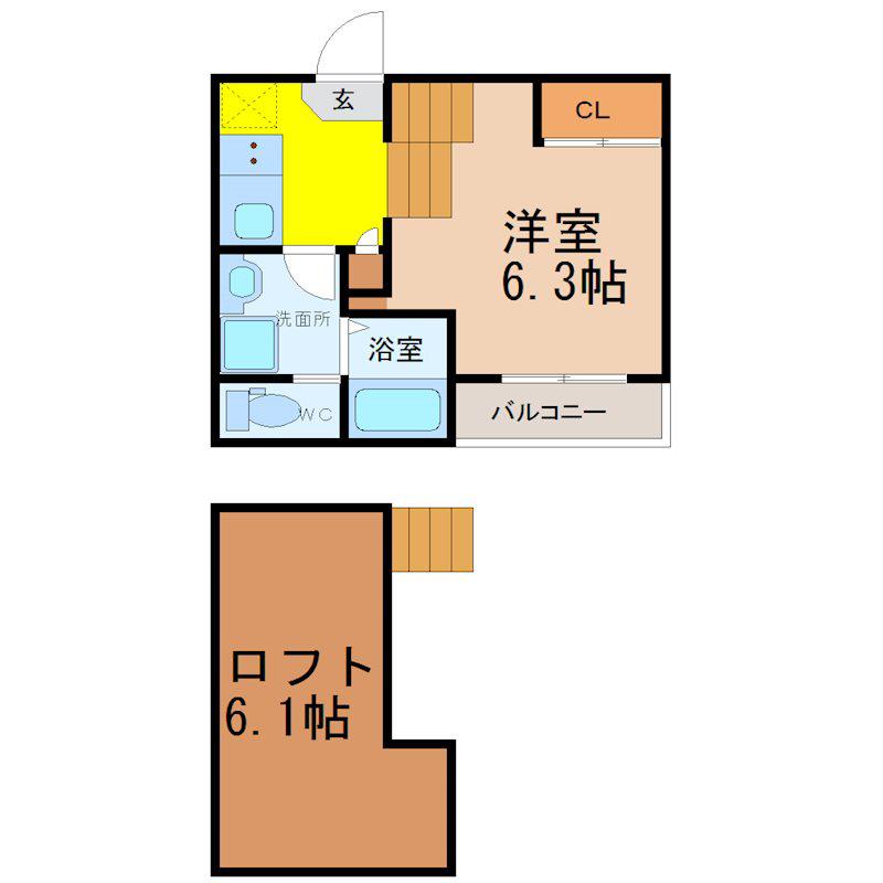 PRIME MAISON S(1SK/2階)の間取り写真
