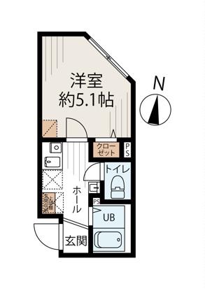 GARDENCOURTさくら通(1K/3階)の間取り写真