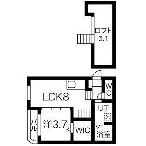CASA DE LISA(1LDK/1階)の間取り写真