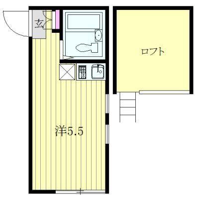 ユナイト川崎新町アドリアーノ(ワンルーム/2階)の間取り写真