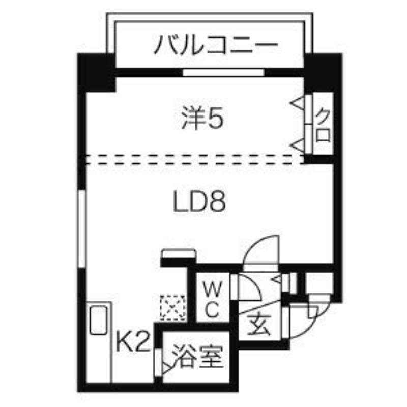 パークヒルズ豊平11(1LDK/8階)の間取り写真