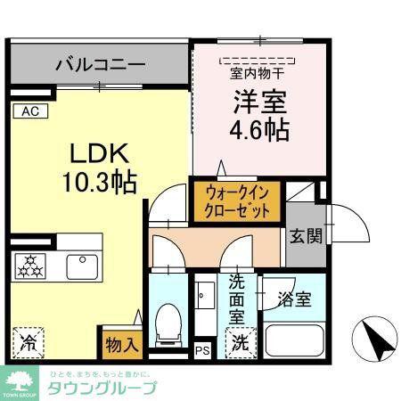 D-BLOOM COURT(1LDK/3階)の間取り写真