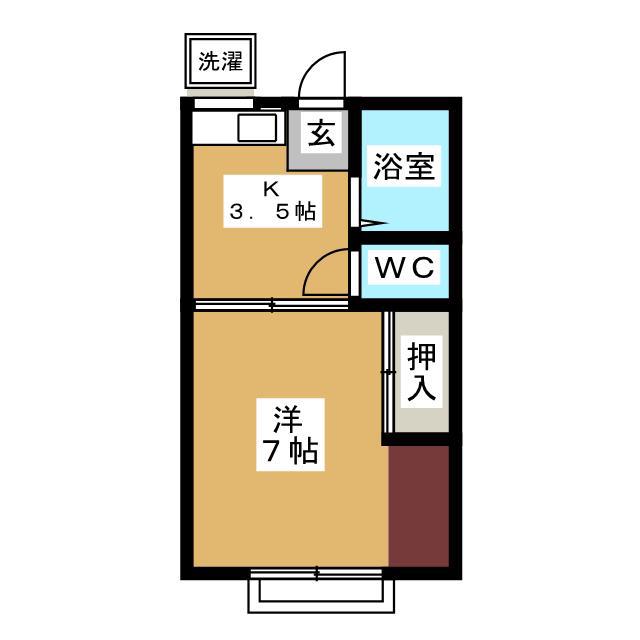 グリーンハイツ(1K/2階)の間取り写真