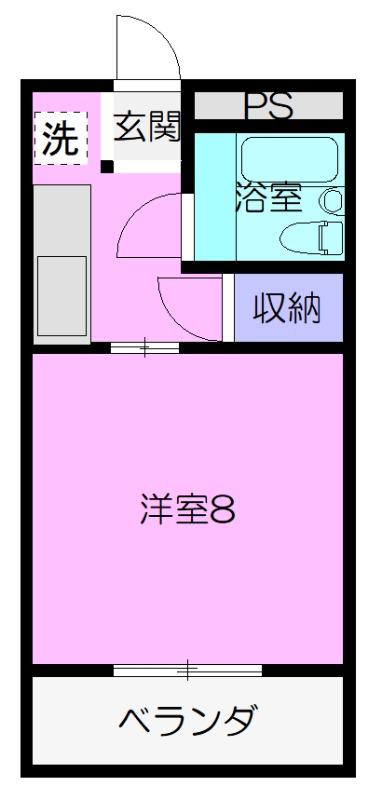 サンライズ深津(1K/3階)の間取り写真