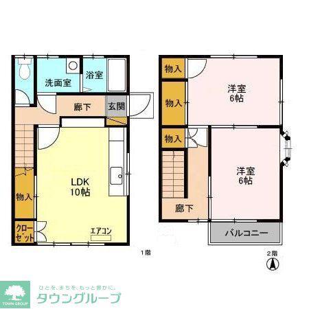 ドリームハイツスズキ1(2LDK/1階)の間取り写真