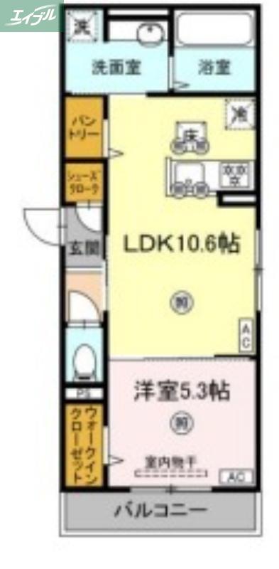 ラルゴ スターダスト(1LDK/1階)の間取り写真