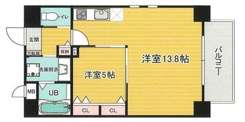 ライフタウンIII(1LDK/7階)の間取り写真