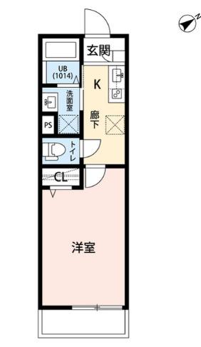 アムール白楽(1K/1階)の間取り写真