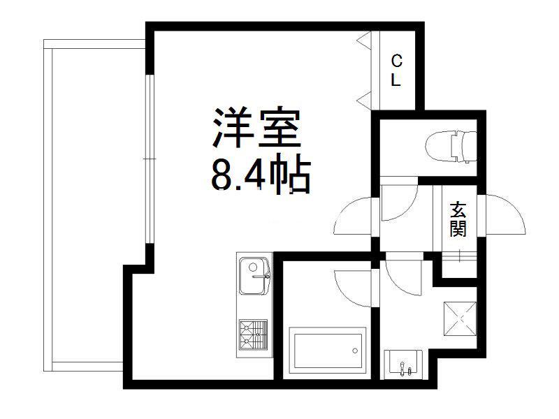 マリーベル京都堀川ウインドア(ワンルーム/8階)の間取り写真