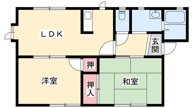 FRAGRANCE COMPLET(2LDK/1階)の間取り写真