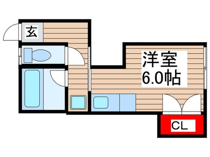 大和田ハイツI-1(ワンルーム/2階)の間取り写真