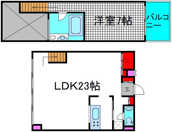 是空NANBA NISHI(1LDK/10階)の間取り写真
