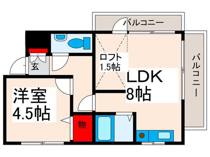 コーポ吉村(1LDK/6階)の間取り写真