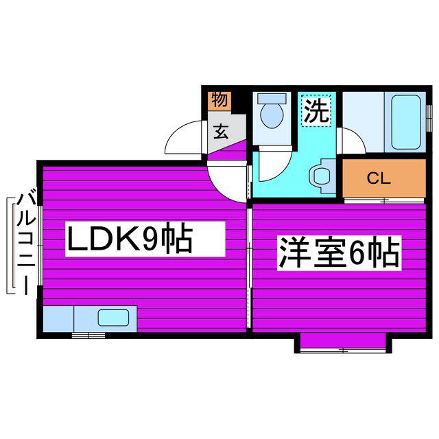 ジェーハイツ札幌東(1LDK/3階)の間取り写真