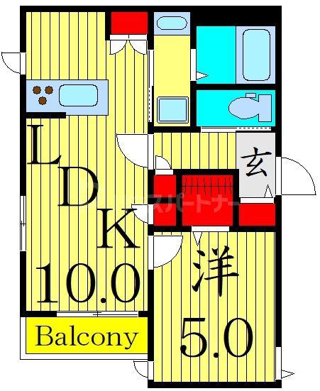 メゾン・エスポワール町屋(1LDK/1階)の間取り写真