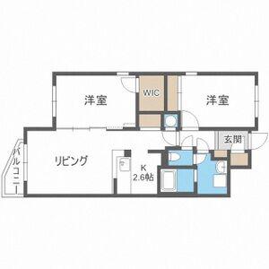 ミーテ新さっぽろ(2LDK/1階)の間取り写真