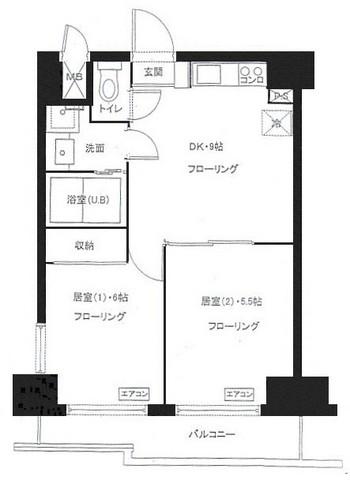 セイコーガーデン11大塚(2DK/4階)の間取り写真