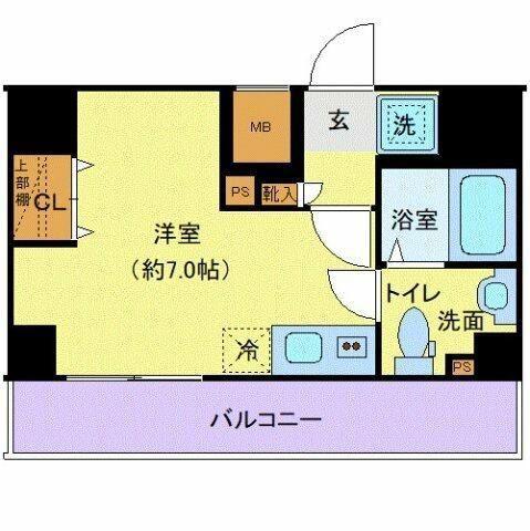 クレヴィスタ大井町(ワンルーム/6階)の間取り写真